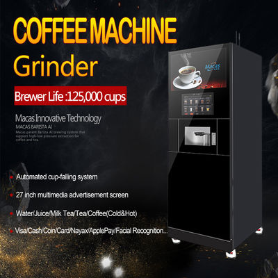Provide Advertising Screen Floor Standing Coffee Machine Coffee Beans Vending Machine CE