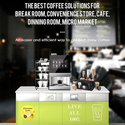 Good price 2700W 15.6'' Touch Screen Self Service Bean To Cup Coffee Machine For Business online