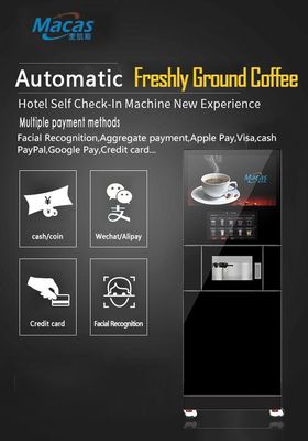 Macas Commercial Floor Standing Coffee Machine With Automatic Cleaning And Bean Hopper Monitoring