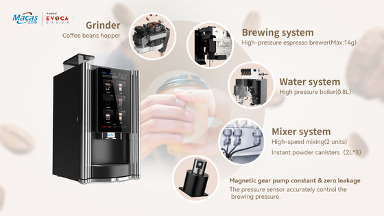 Good price 220V Automatic Coffee Vending Machine 2000W with 15.6inch Touch Screen online
